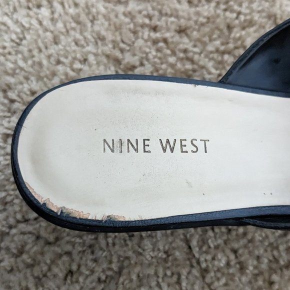 Nine West - Black "nwellie" Wedge Slip-on Sandal - Size 10 - Picture 7 of 9